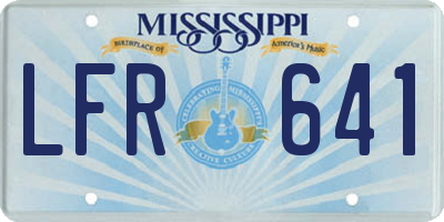 MS license plate LFR641
