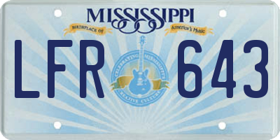 MS license plate LFR643