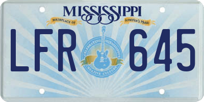 MS license plate LFR645