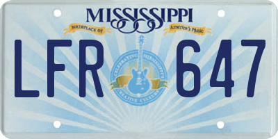 MS license plate LFR647