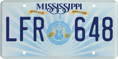 MS license plate LFR648