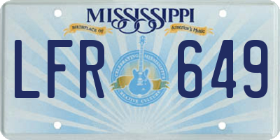 MS license plate LFR649
