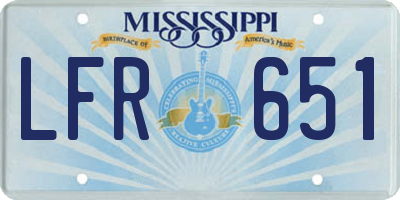 MS license plate LFR651