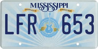 MS license plate LFR653