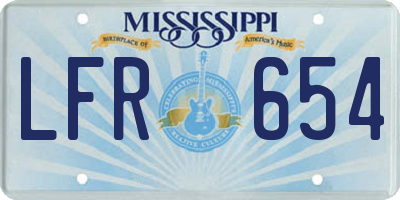 MS license plate LFR654