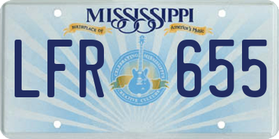 MS license plate LFR655