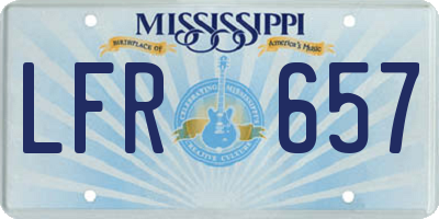 MS license plate LFR657