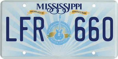 MS license plate LFR660
