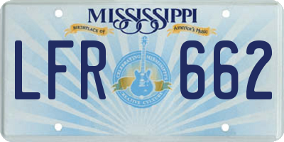 MS license plate LFR662
