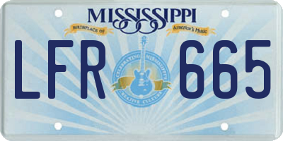 MS license plate LFR665
