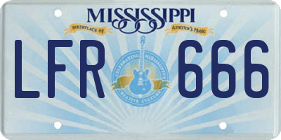 MS license plate LFR666