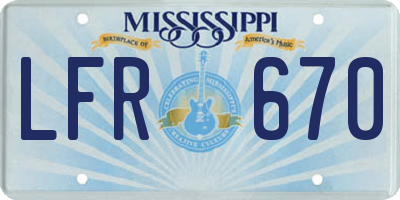 MS license plate LFR670