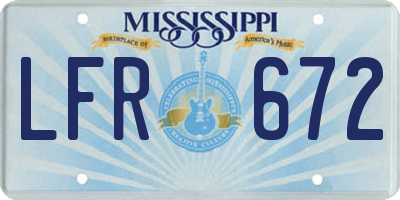 MS license plate LFR672