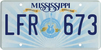 MS license plate LFR673