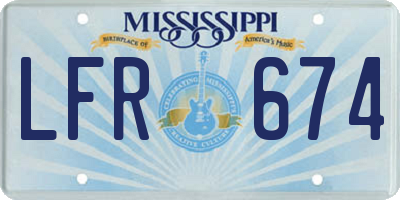 MS license plate LFR674