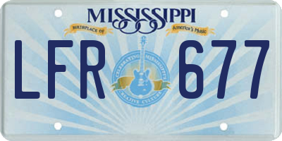 MS license plate LFR677