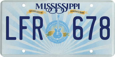 MS license plate LFR678