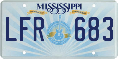 MS license plate LFR683