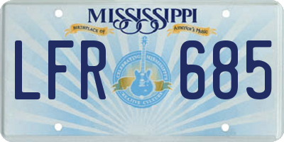 MS license plate LFR685