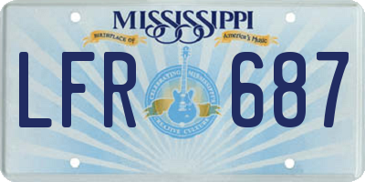 MS license plate LFR687
