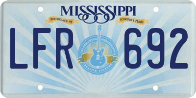MS license plate LFR692