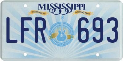 MS license plate LFR693