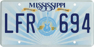 MS license plate LFR694