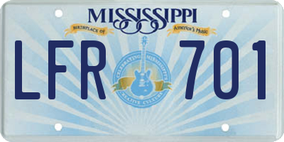 MS license plate LFR701