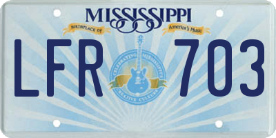 MS license plate LFR703