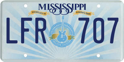 MS license plate LFR707