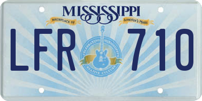 MS license plate LFR710