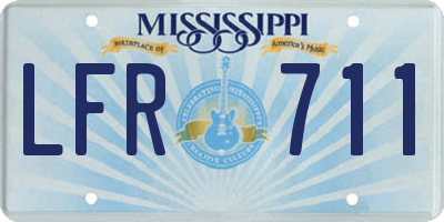 MS license plate LFR711