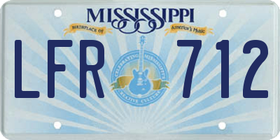 MS license plate LFR712