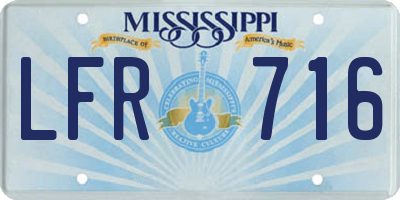 MS license plate LFR716