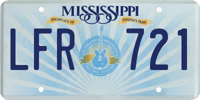 MS license plate LFR721