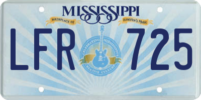 MS license plate LFR725