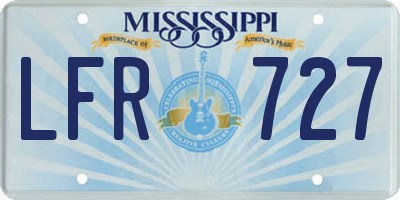 MS license plate LFR727