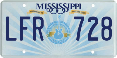 MS license plate LFR728