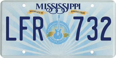 MS license plate LFR732