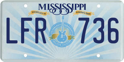 MS license plate LFR736