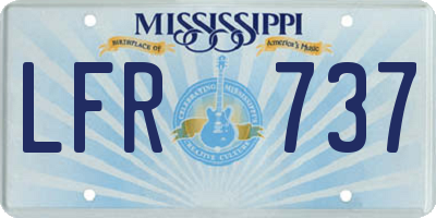 MS license plate LFR737
