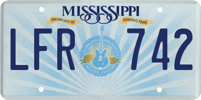MS license plate LFR742