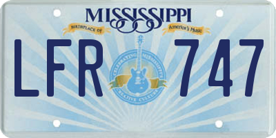 MS license plate LFR747