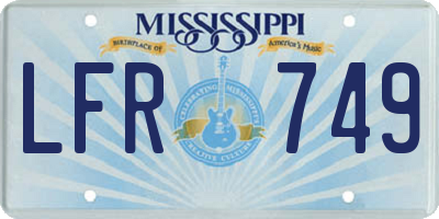 MS license plate LFR749