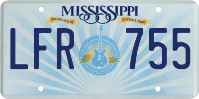 MS license plate LFR755