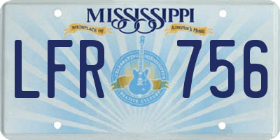 MS license plate LFR756