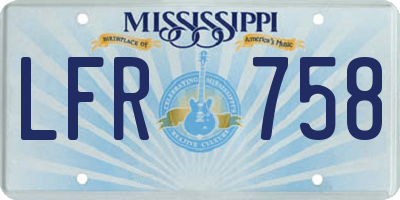 MS license plate LFR758
