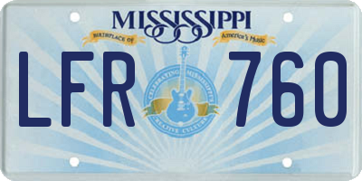MS license plate LFR760
