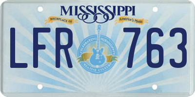 MS license plate LFR763