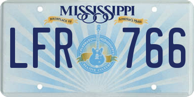 MS license plate LFR766